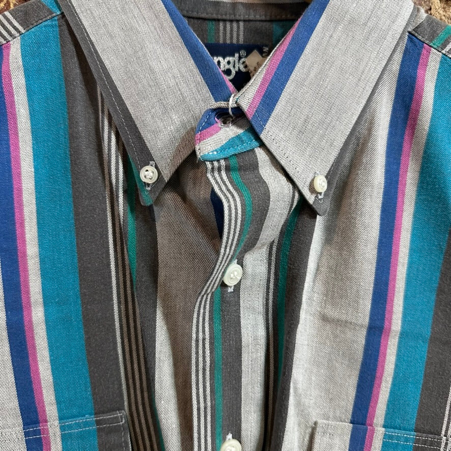 VTG Wrangler Men's Large Gray Western Shirt