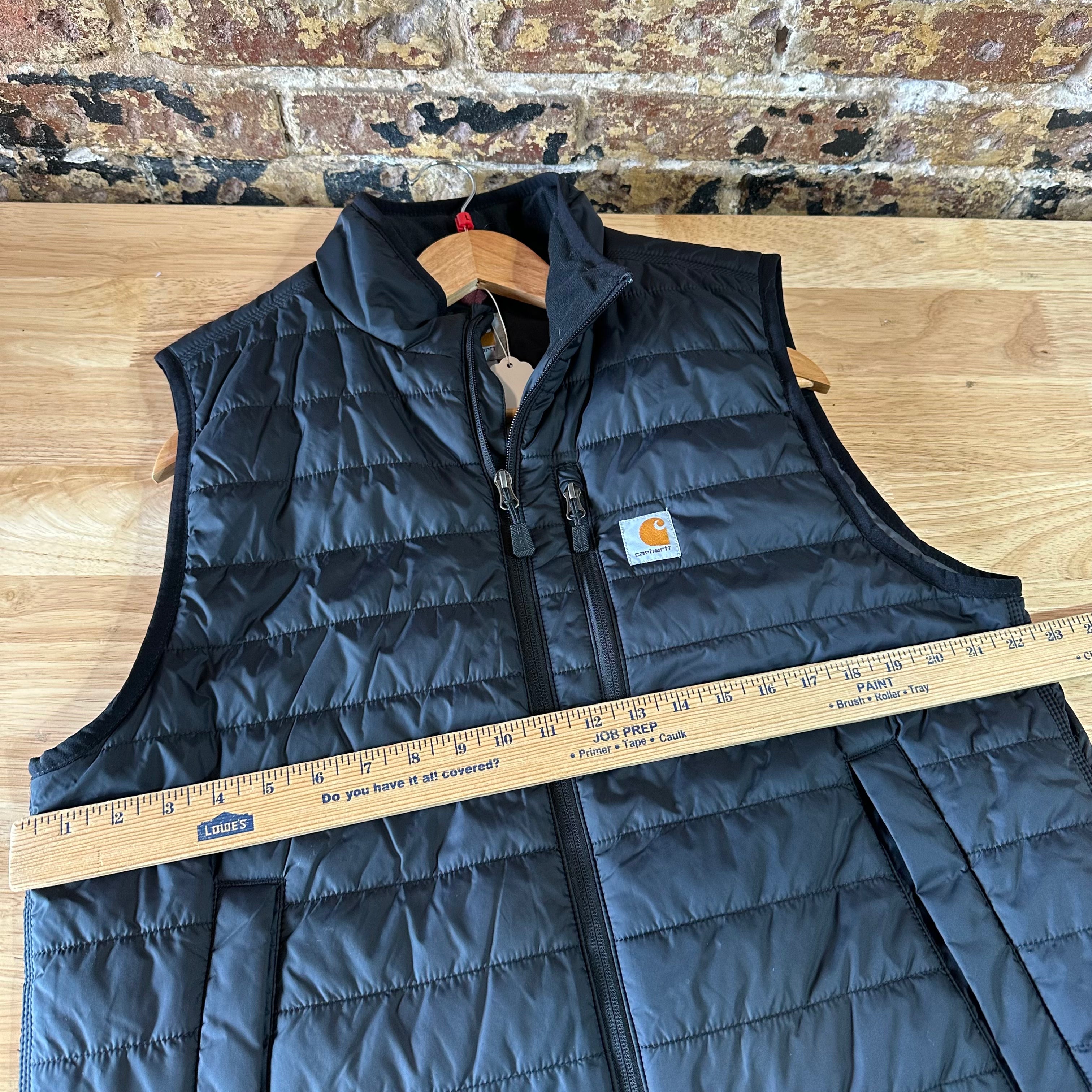 Carhartt Puffer Vest Rain Defender Mens Large Black Zip Up Relaxed