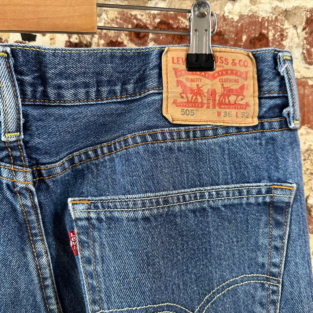 Levi's 505 Mens 36x32 Blue Jeans