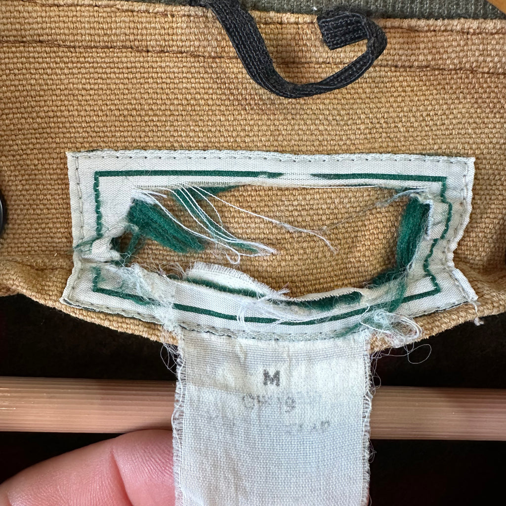 LL Bean Chore Jacket Mens Medium Canvas Barn Coat Lined Corduroy Collar&nbsp;