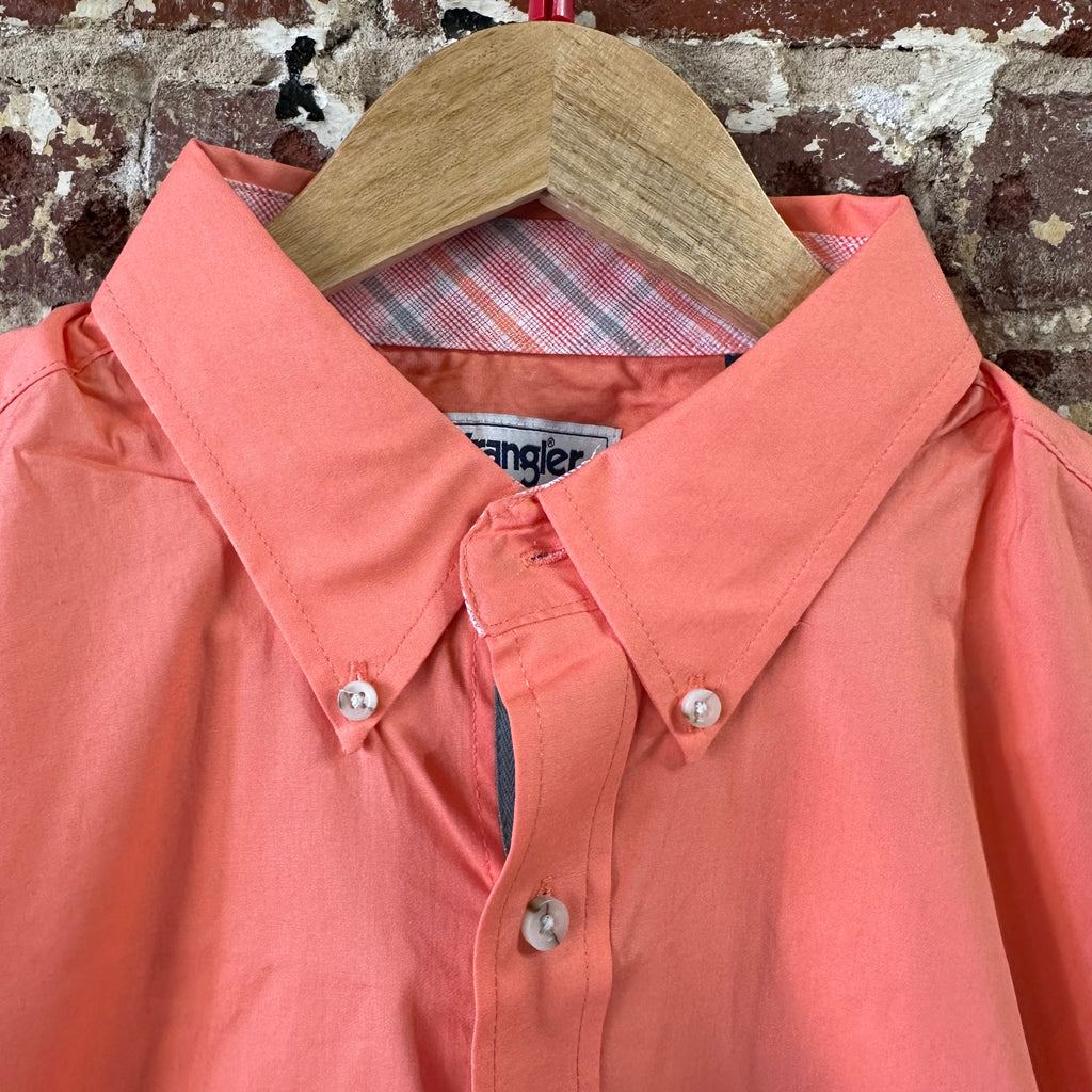 Wrangler George Strait Button Up Shirt Mens Large Tall Western S/S Salmon NEW