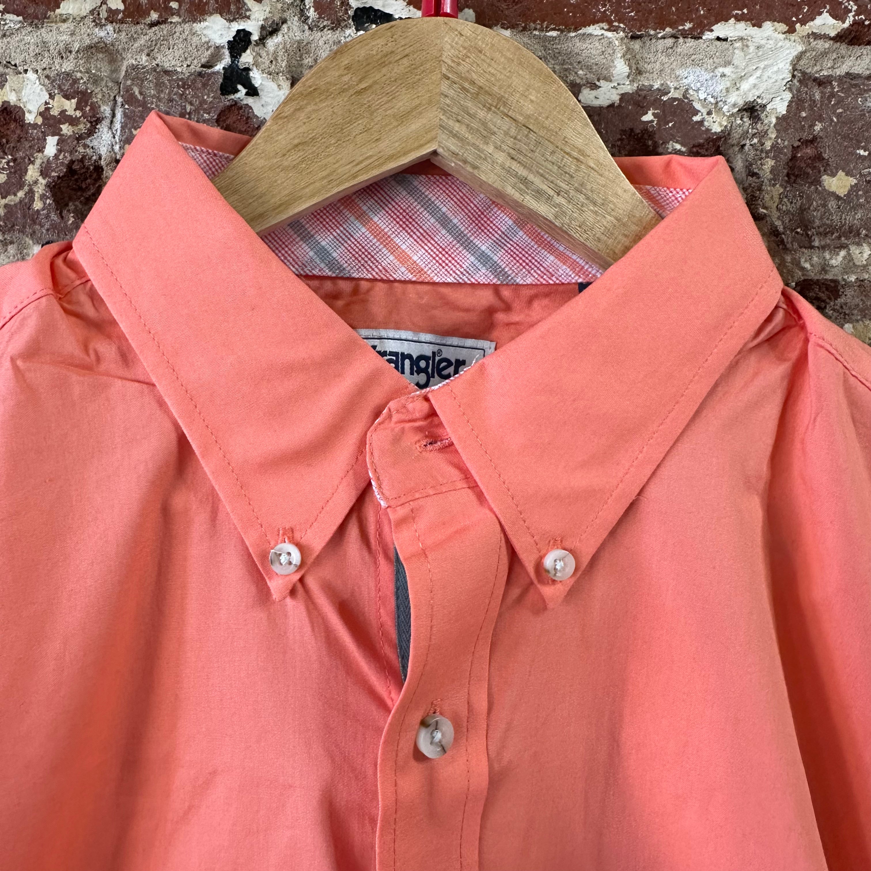 Wrangler George Strait Button Up Shirt Mens Large Tall Western S/S Salmon NEW