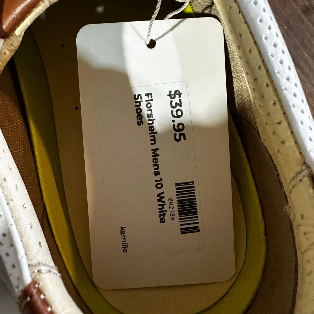 Florsheim Social Lace To Toe Casual Dress Shoe White Men 10