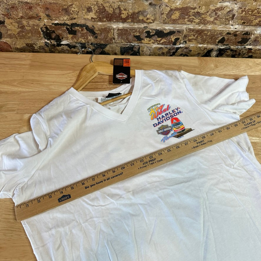 Harley Davidson Women's XL Short Sleeve White T-Shirt V-Neck NEW