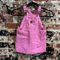 Carhartt Toddler Girls Size 7M pink Jean skirt denim bibs overalls cotton