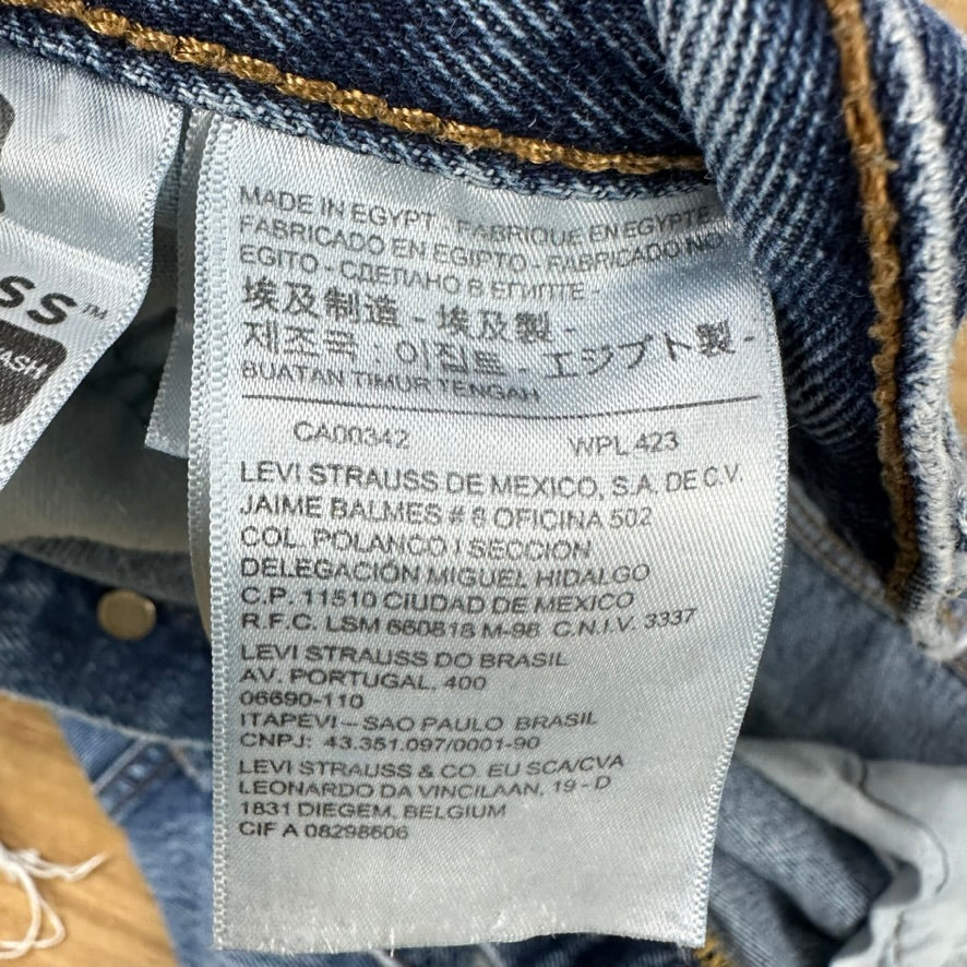 Levi's Cut Off Denim Blue Jean Shorts Womens 32 Distressed - 30x4.5"