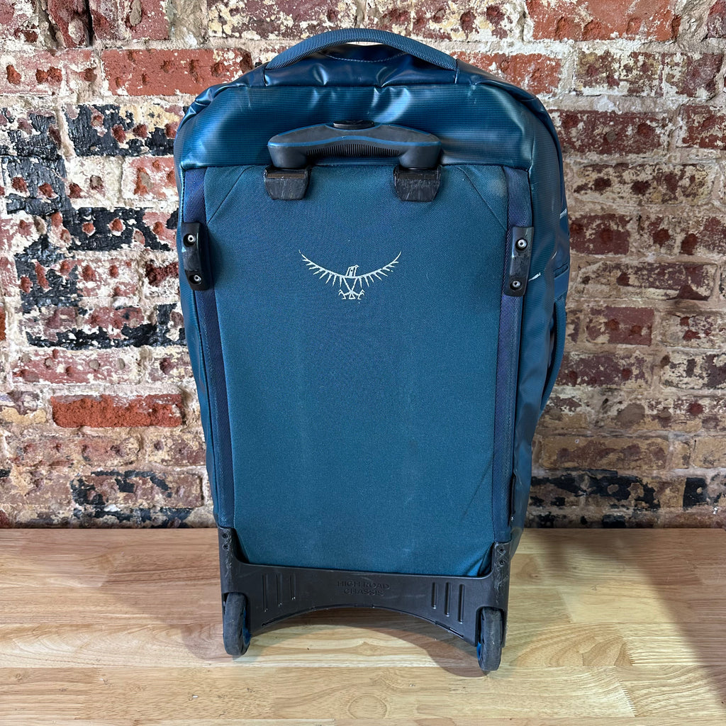 Osprey Transporter 60 Rolling Duffel Bag Blue travel WORN