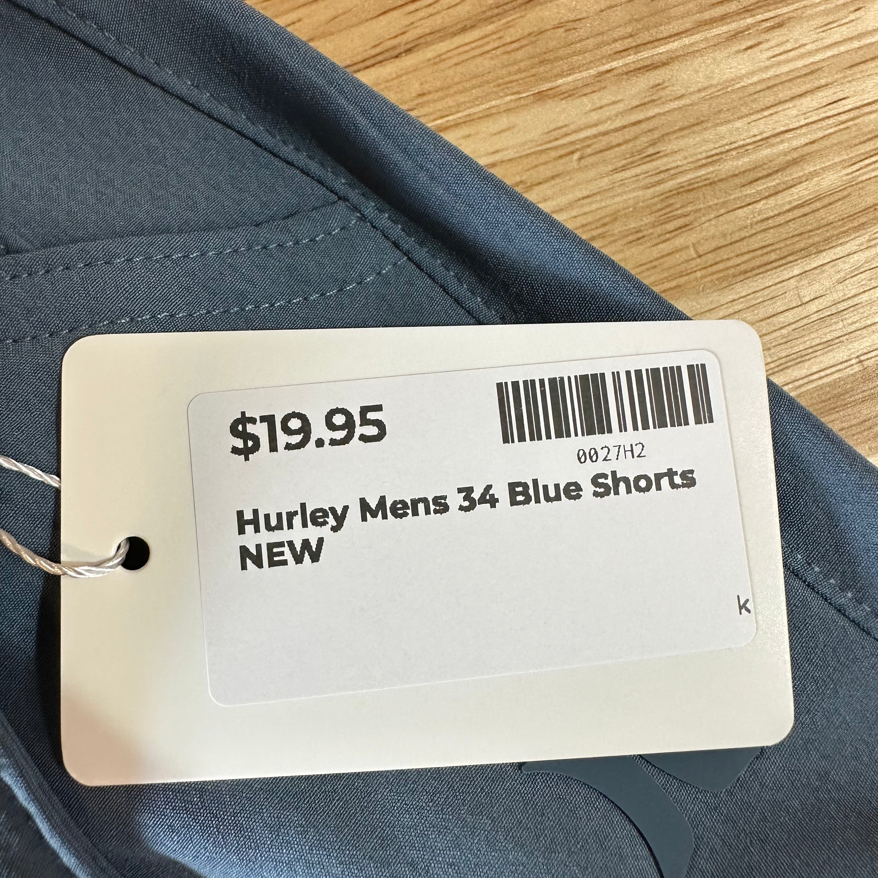 Hurley Mens 34 Blue Shorts