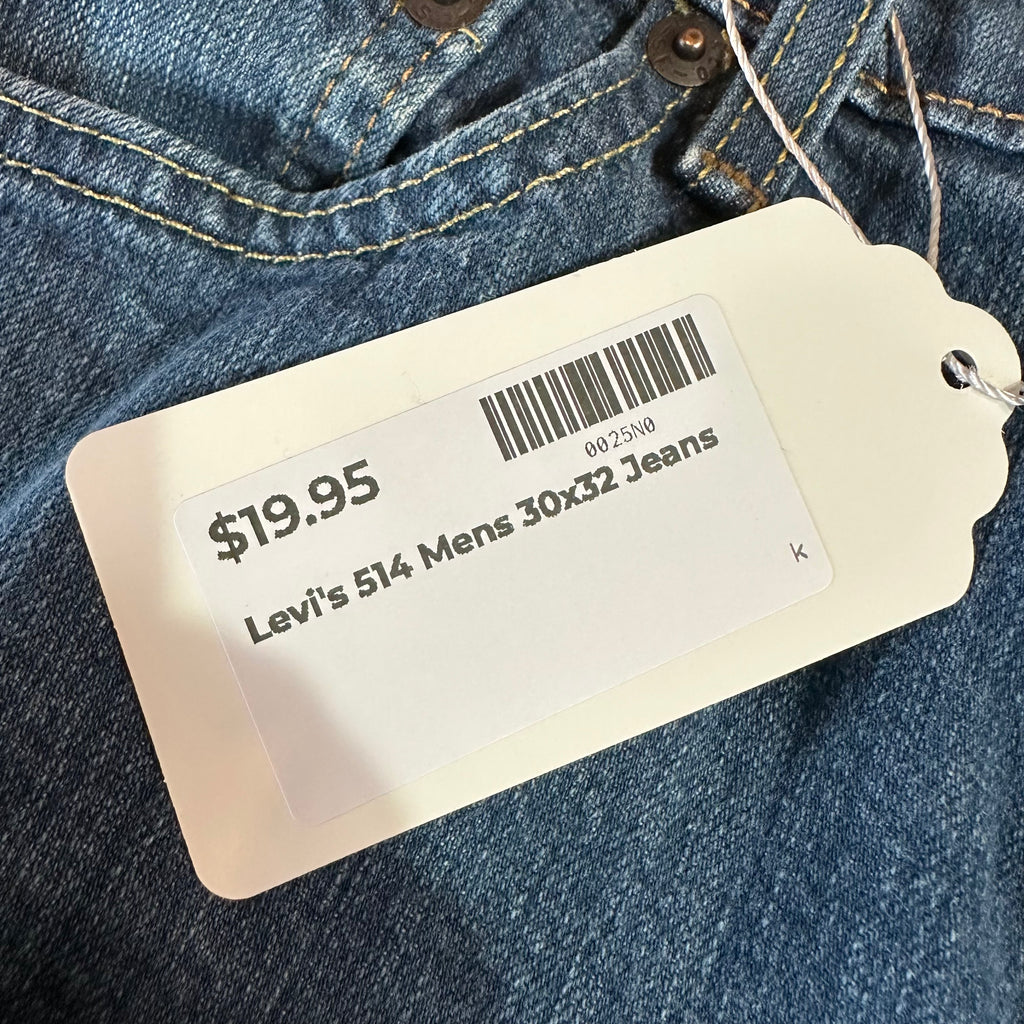 Levis 514 Mens 30x32 Blue Jeans