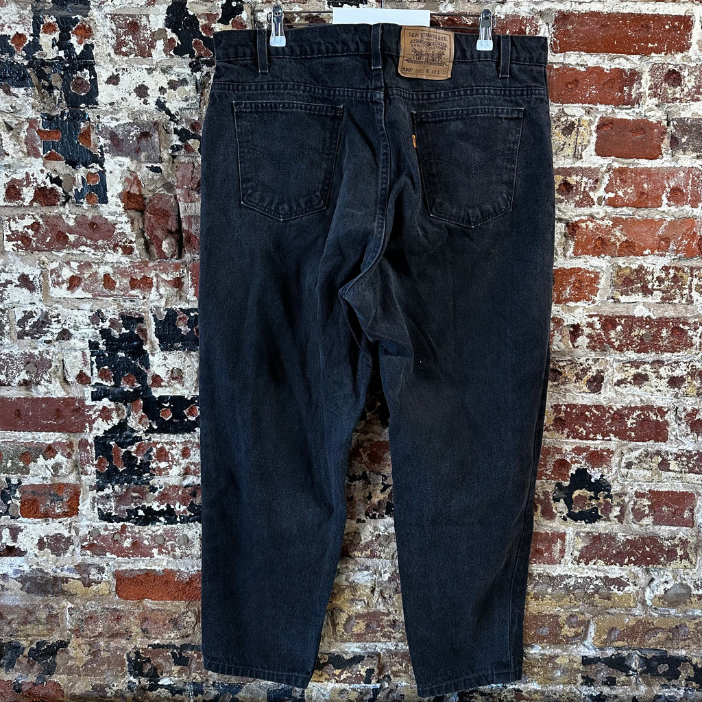 Vtg Levis 550 Black Orange Tab Relaxed Tapered Mens Jeans 40x30 USA 1996 90s