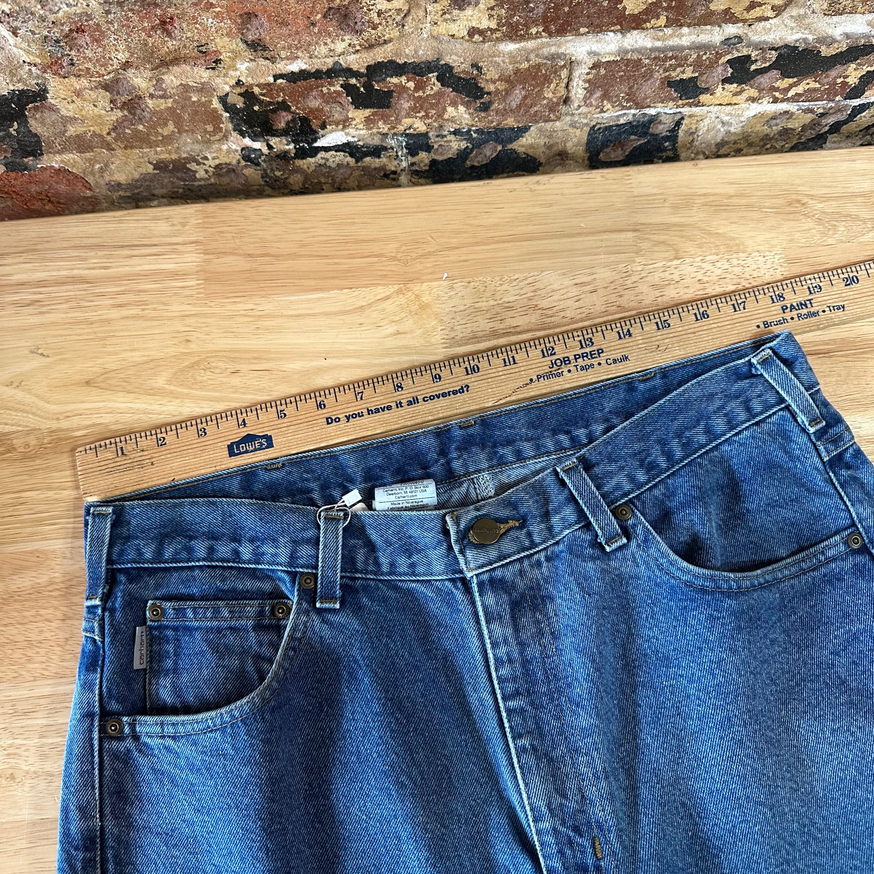 Carhartt Mens 36x34 Blue Jeans