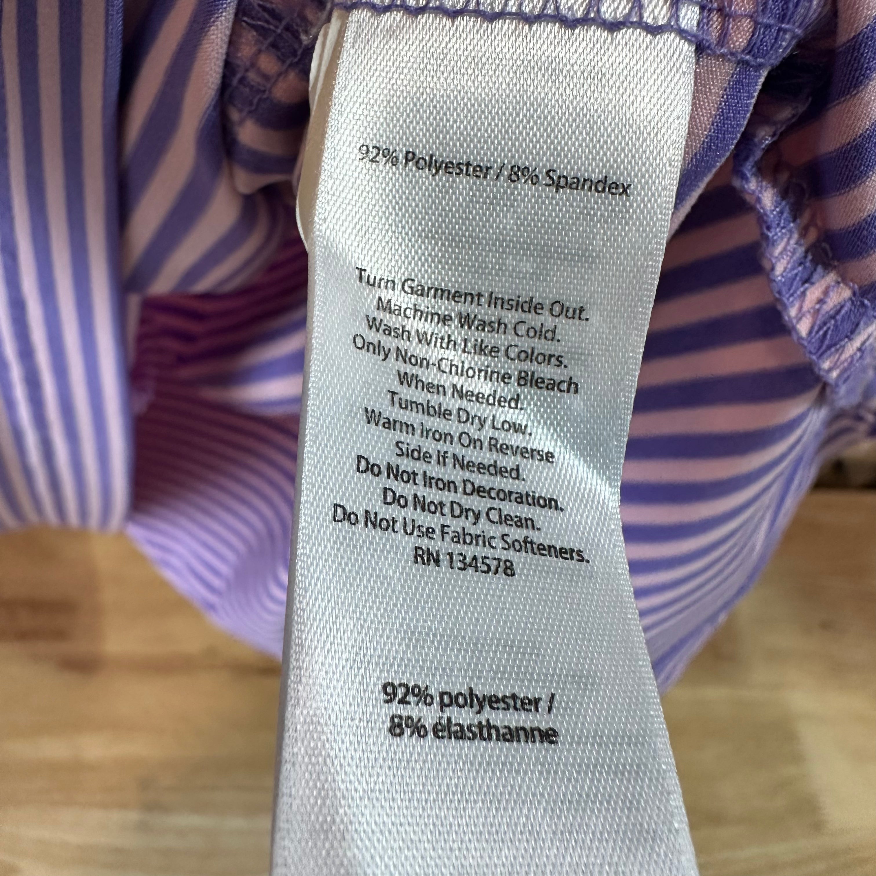 Vineyard Vines Golf Shirt Polo Mens XL Purple Striped Short Sleeve
