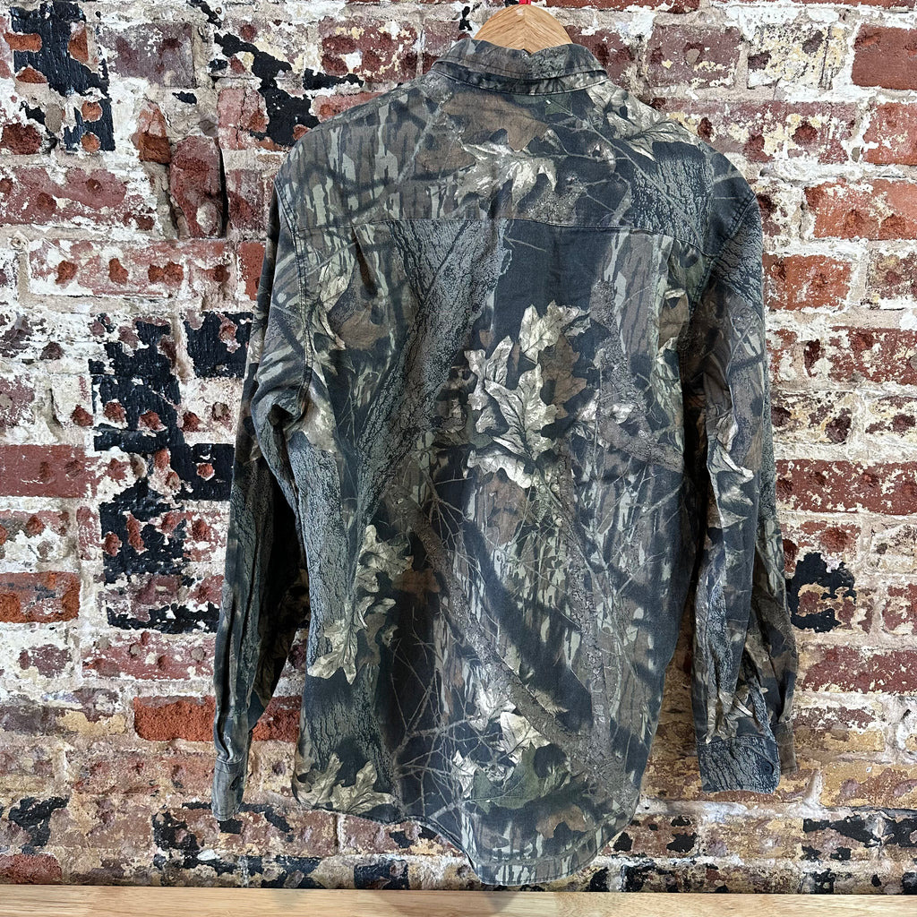 Rattlers Brand Mens Mossy Oak Break Up Camo Shirt Hunting Large Vintage