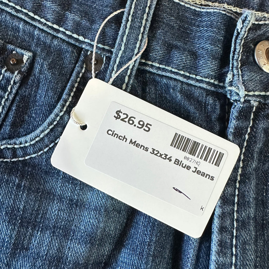 Cinch Mens 32x34 White Label Jeans