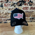 Columbia PHG Hat S/M Black USA Flag Fish Mesh back Logo NWT