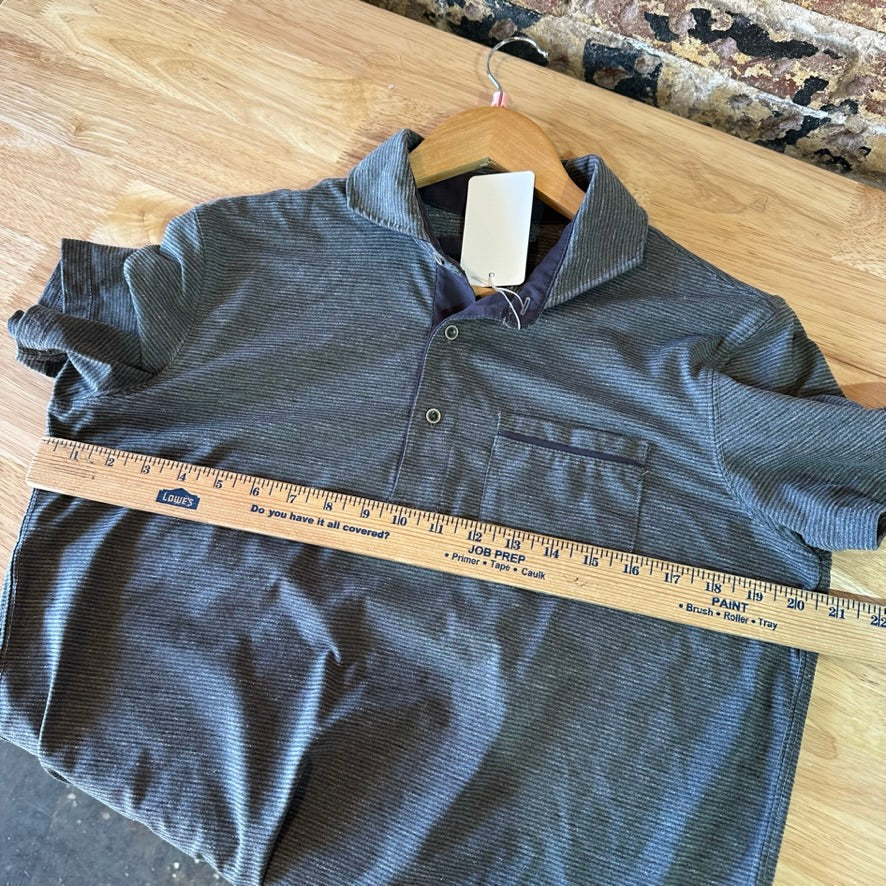 Prana Polo Shirt Mens Small Gray Golf Short Sleeve Casual Work