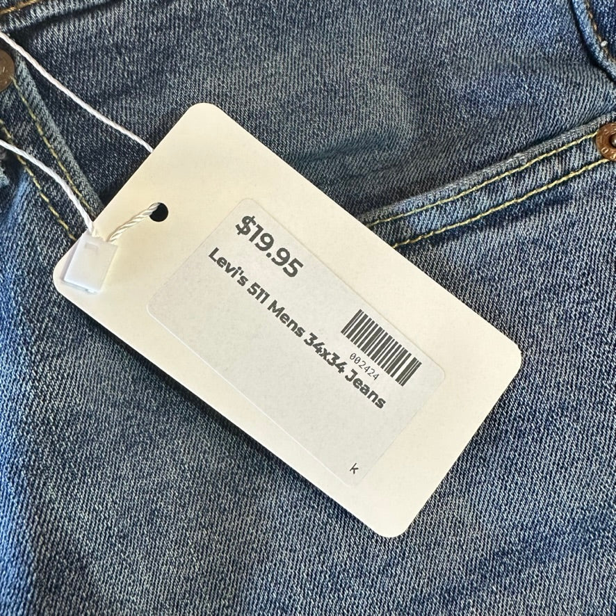 Levis Mens 511 Blue Jeans 34x34 Slim Fit Modern Denim Levi's
