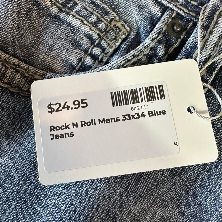 Rock & Roll Mens 33x34 Blue Jeans