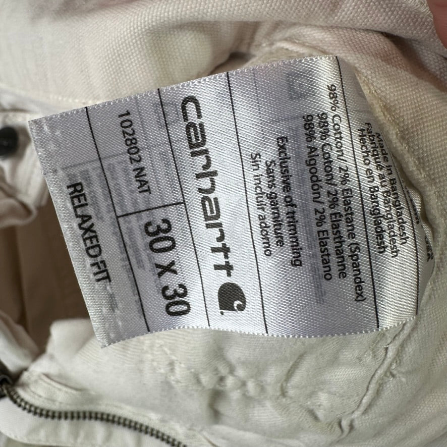 Carhartt Men’s Double Knee Workwear Pants 30x30 White Cream