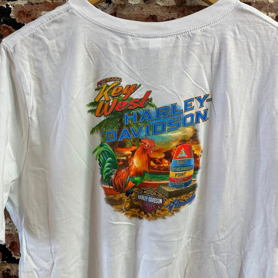Harley Davidson Women's XL Short Sleeve White T-Shirt V-Neck NEW