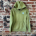 Carhartt Womens Small Green Hoodie Casual Sleeve Spellout midweight
