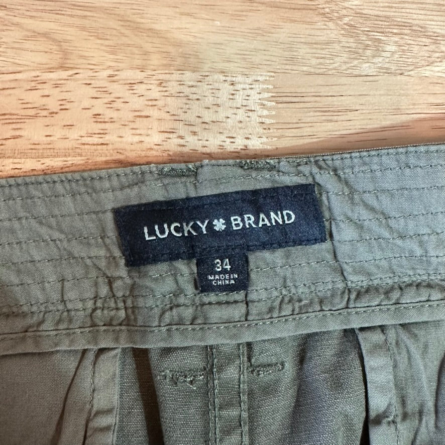 Lucky Mens 34 Cargo Green Shorts NEW