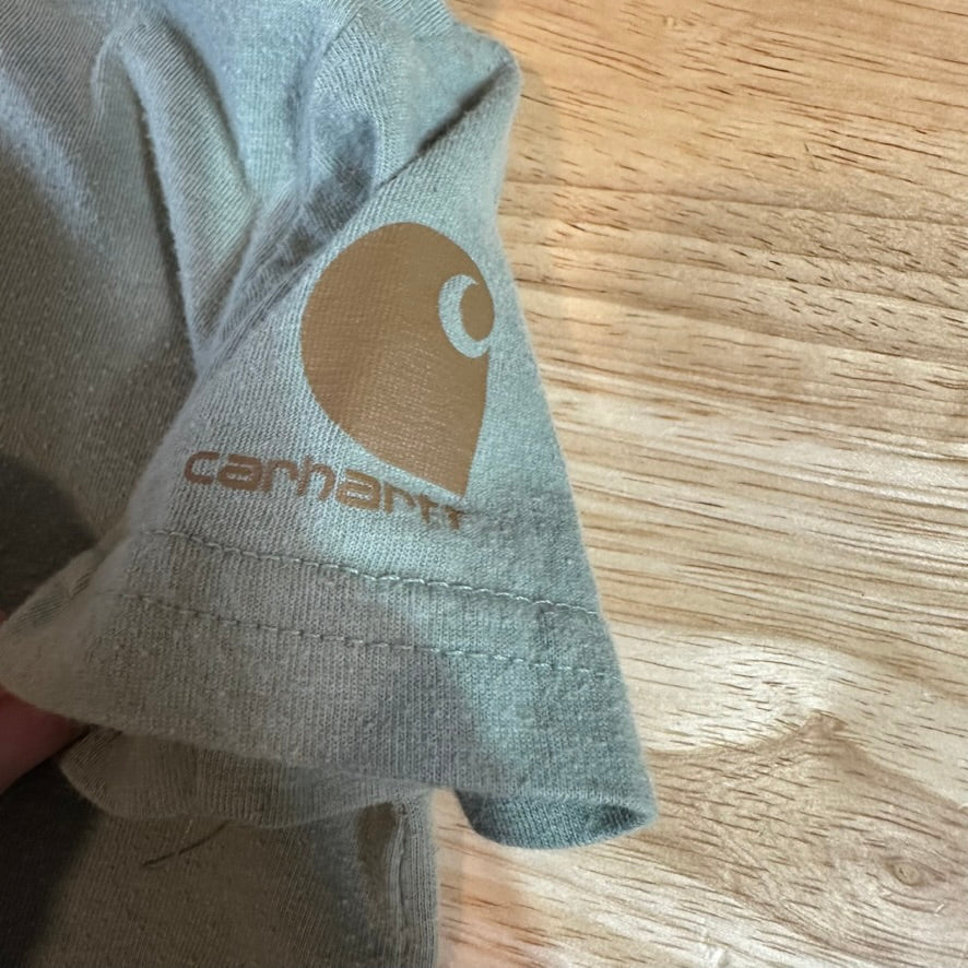 Carhartt Short Sleeve Green Bodysuit one piece Cotton Boys 18M Logo Farm