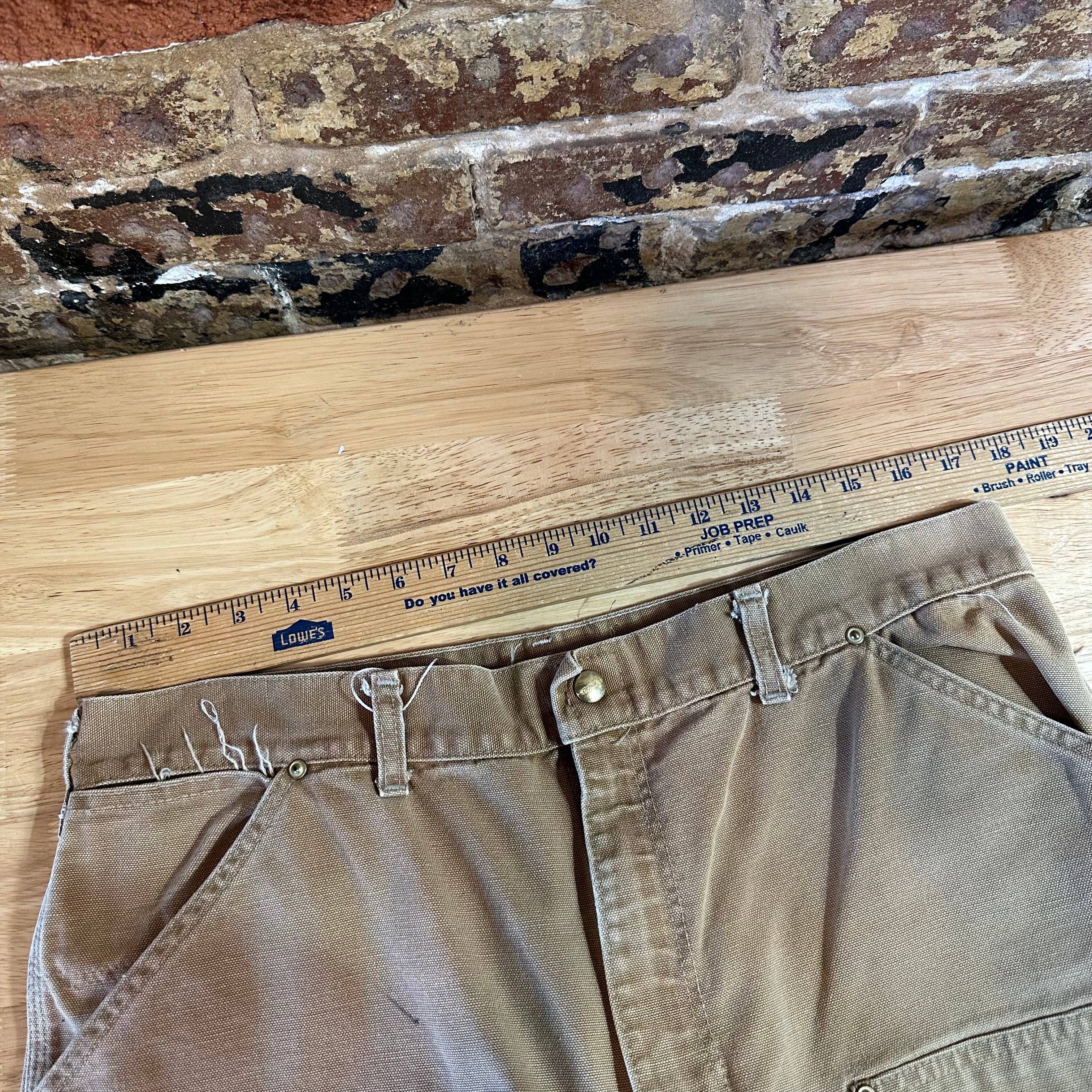 VTG Carhartt 62W Brown Mens 35x32 Double Knee Pants