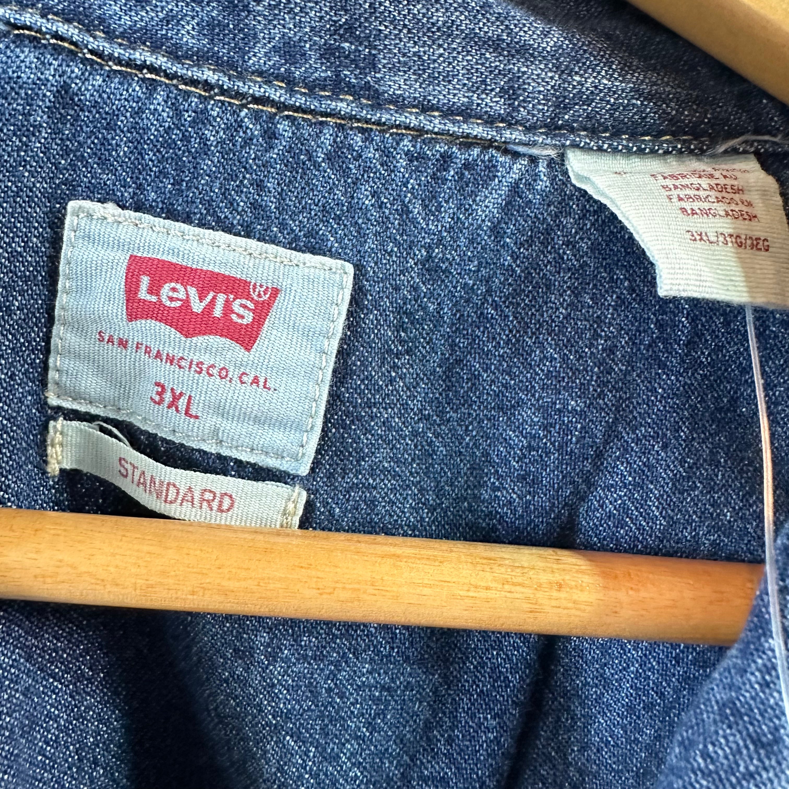Levi's Mens 3XL Pearl Snap Western Jean Shirt NEW