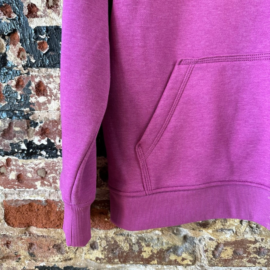 Carhartt Hoodie Womens Medium Pink Sweatshirt Casual Sleeve Spellout midweight