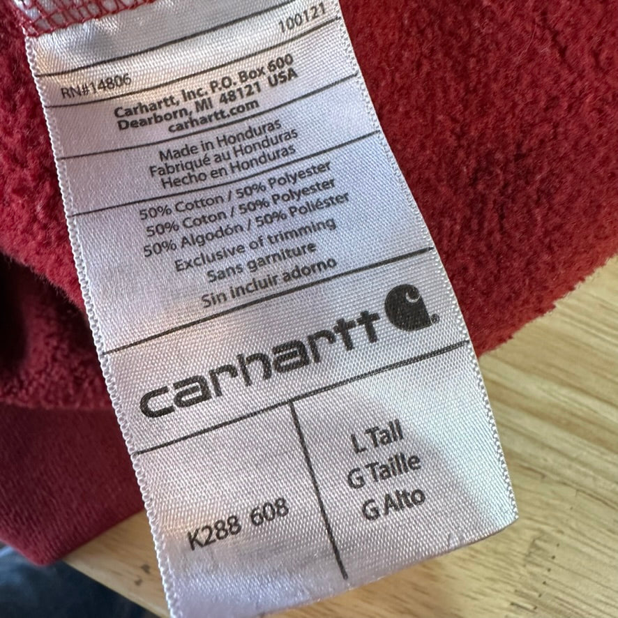 Carhartt Men's Large Tall Red Hoodie