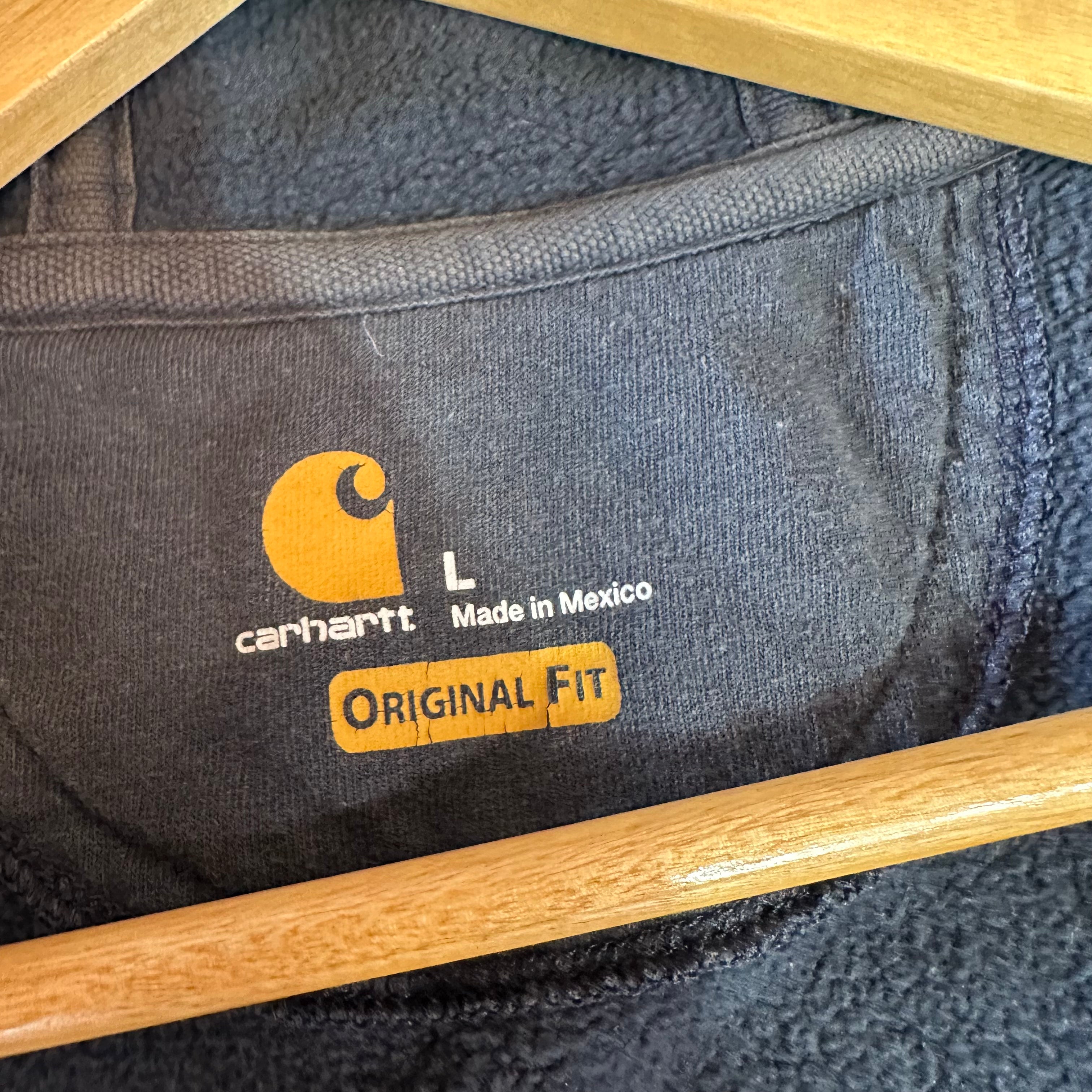 Carhartt K122 NVY Hoodie Sweatshirt Blue Mens Size Large Full Zip