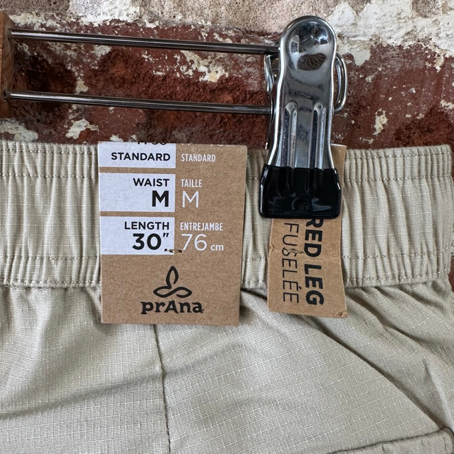 prAna Cargo Pants Mens Medium Tan Tapered Leg NEW NWT