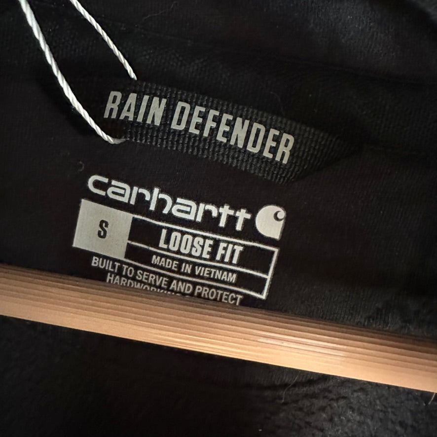 Carhartt Rain Defender 1/4 Zip Black Men’s Size Small Hoodie Logo