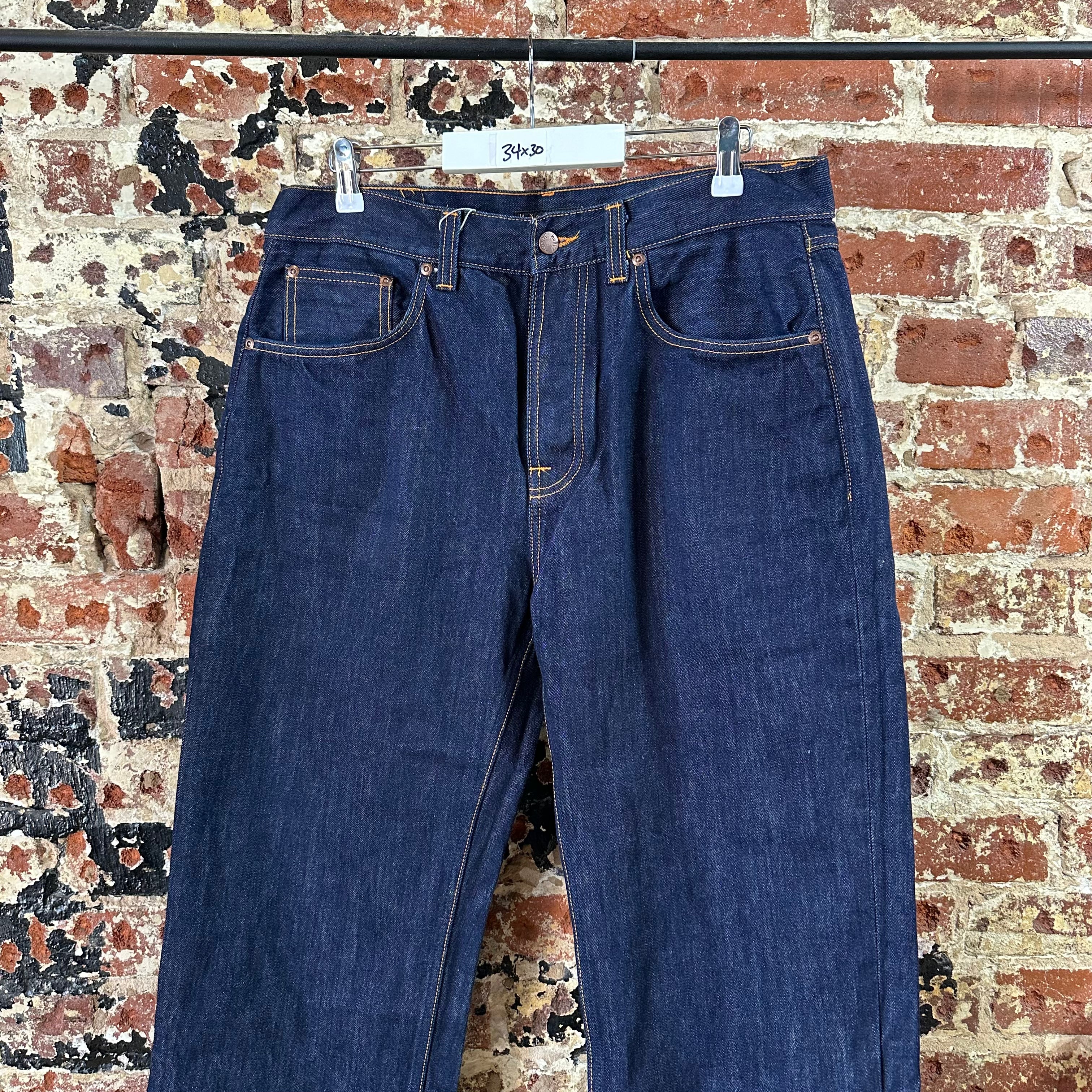 Nudie Mens 34x30 Blue Jeans