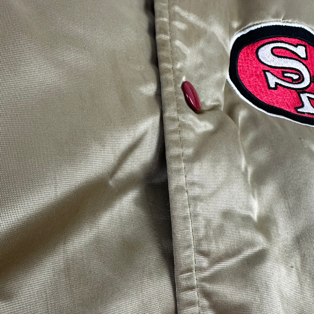 Vintage San Francisco 49ers SF Gold Satin Jacket Locker Line Mens Large
