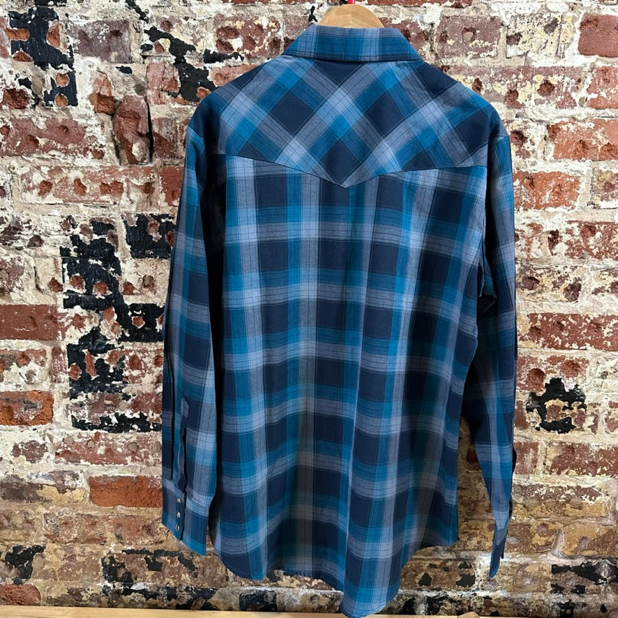 Ely Cattleman Men's Large Blue Western Shirt