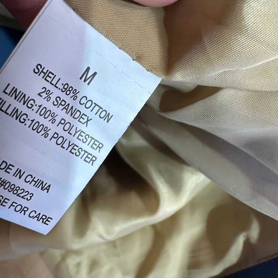 Magellan Outdoors Vest Men’s Medium Blue Tan Quilted Western Style Cowboy Snap