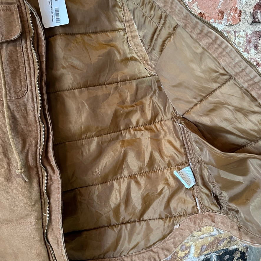 Wrangler Mens Small Hooded Brown Vest