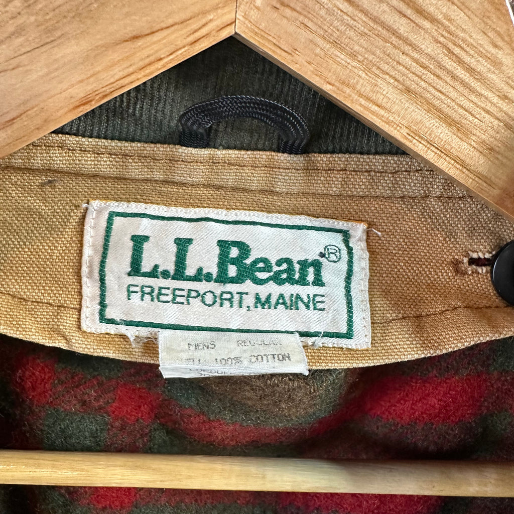 LL Bean Chore Jacket Mens XL Canvas Barn Coat Lined Corduroy Collar XL