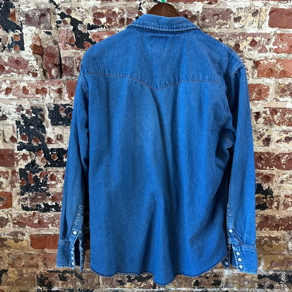Wrangler Men's 17.5x36 Blue Western Shirt