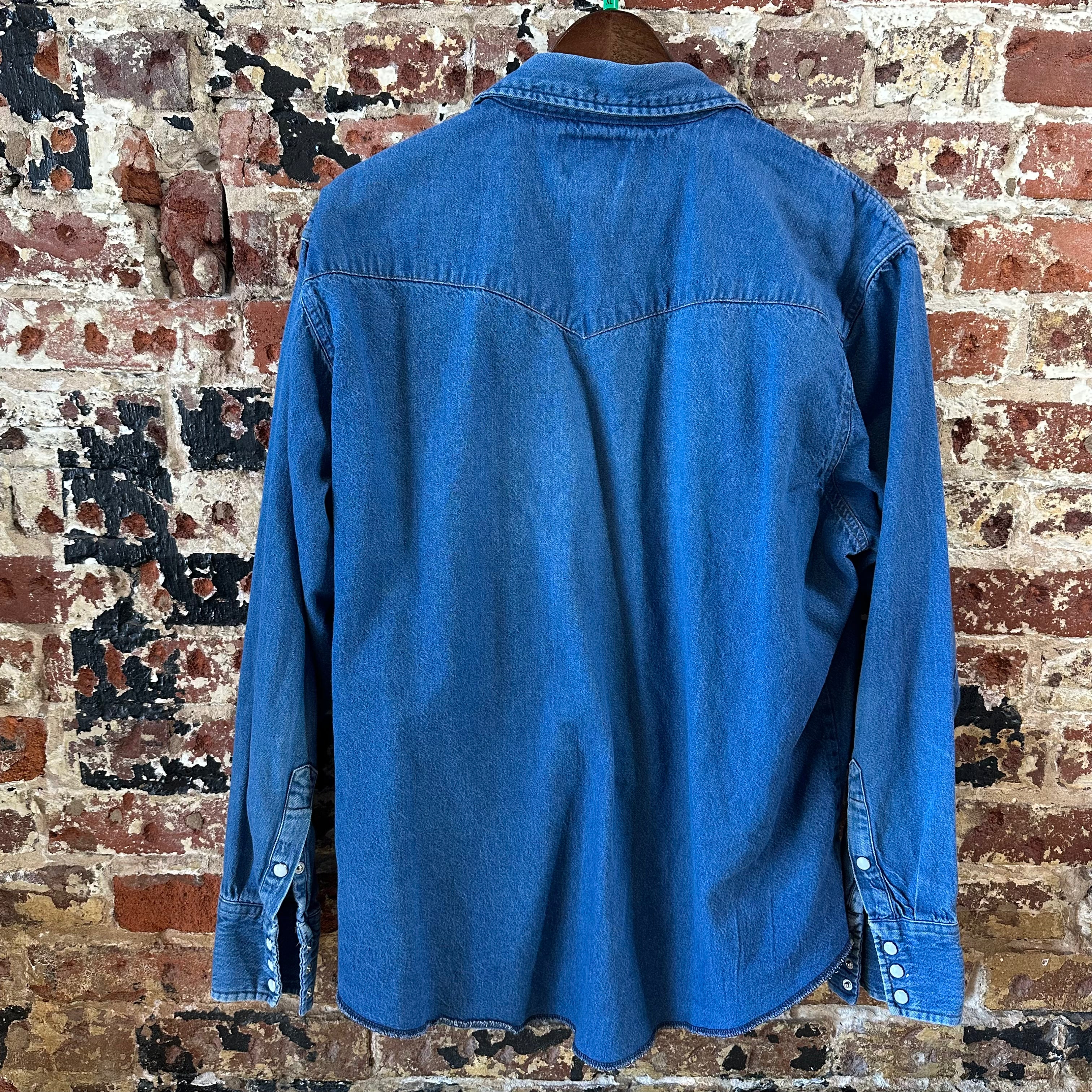 Wrangler Men's 17.5x36 Blue Western Shirt