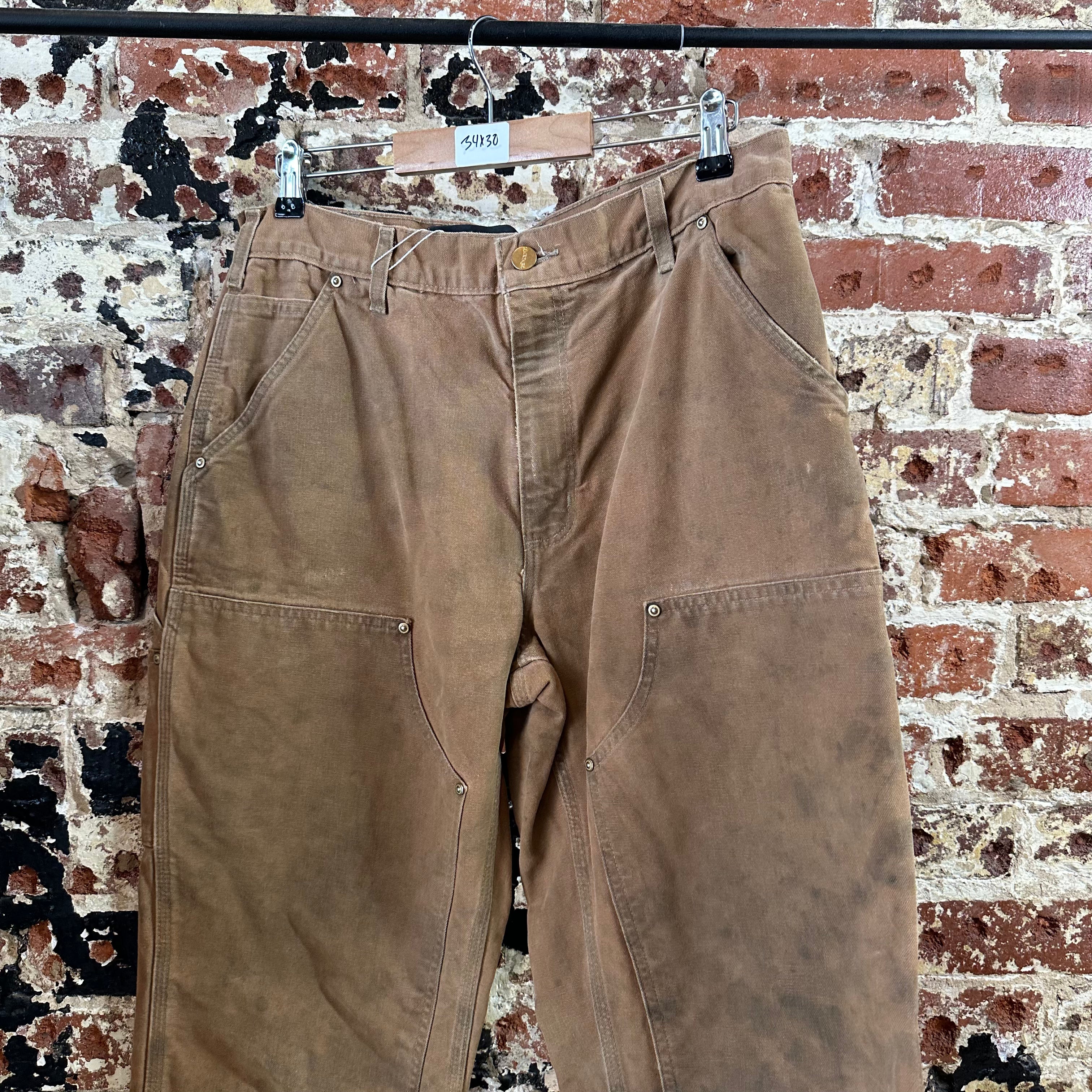 Carhartt B01 BRN Mens 34x30 Double Knee Pants