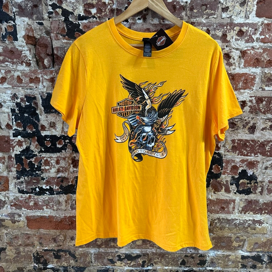 Harley Davidson Women's 1W Short Sleeve Yellow T-Shirt NEW
