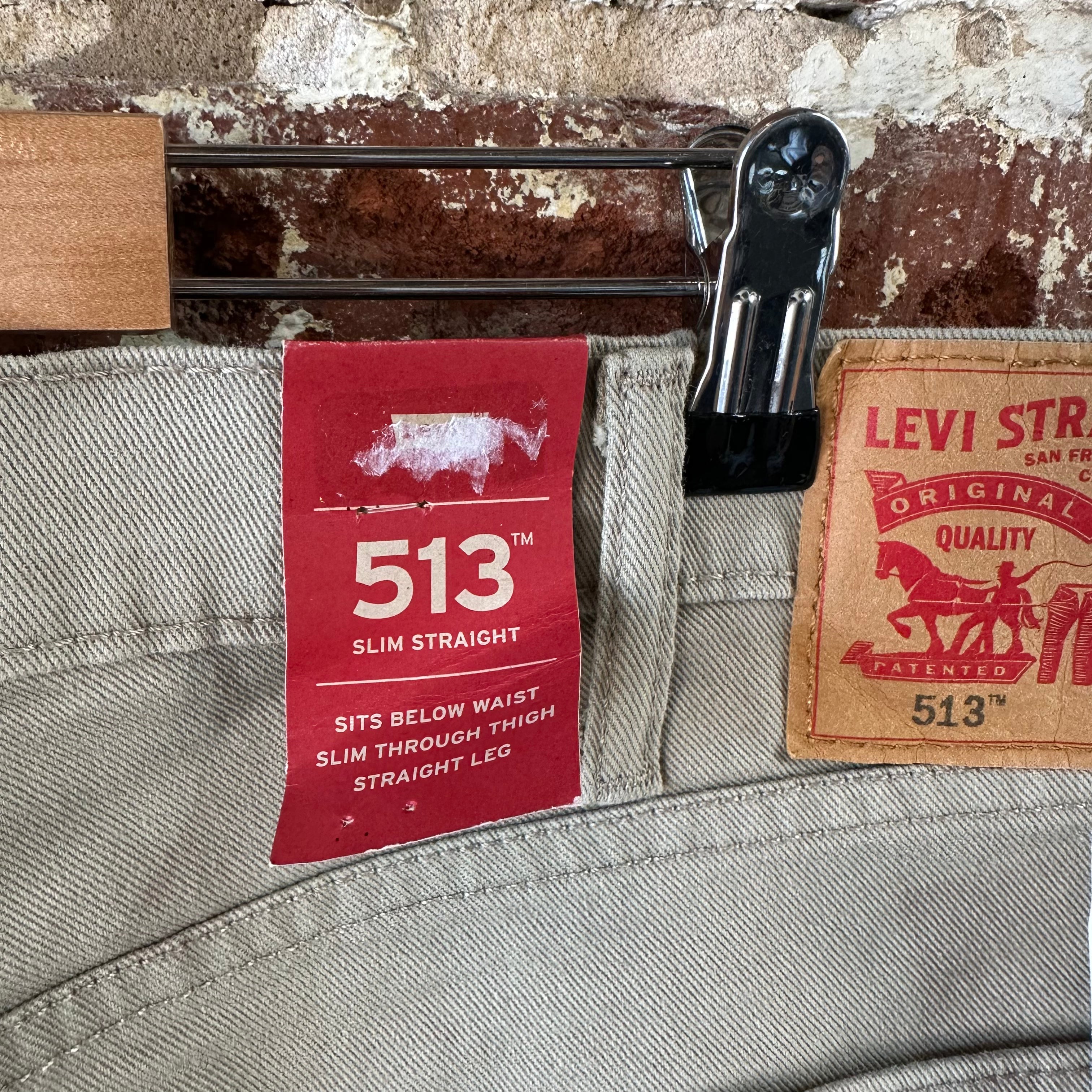 Levis 513 Mens 38x30 Tan Jeans NEW