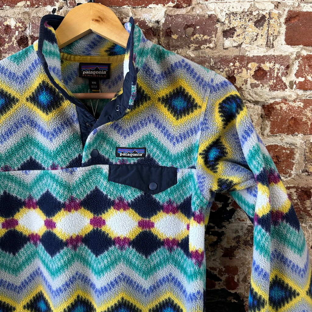 Patagonia Synchilla Womens Snap-T Aztec Fleece Jacket Pullover Size XXS
