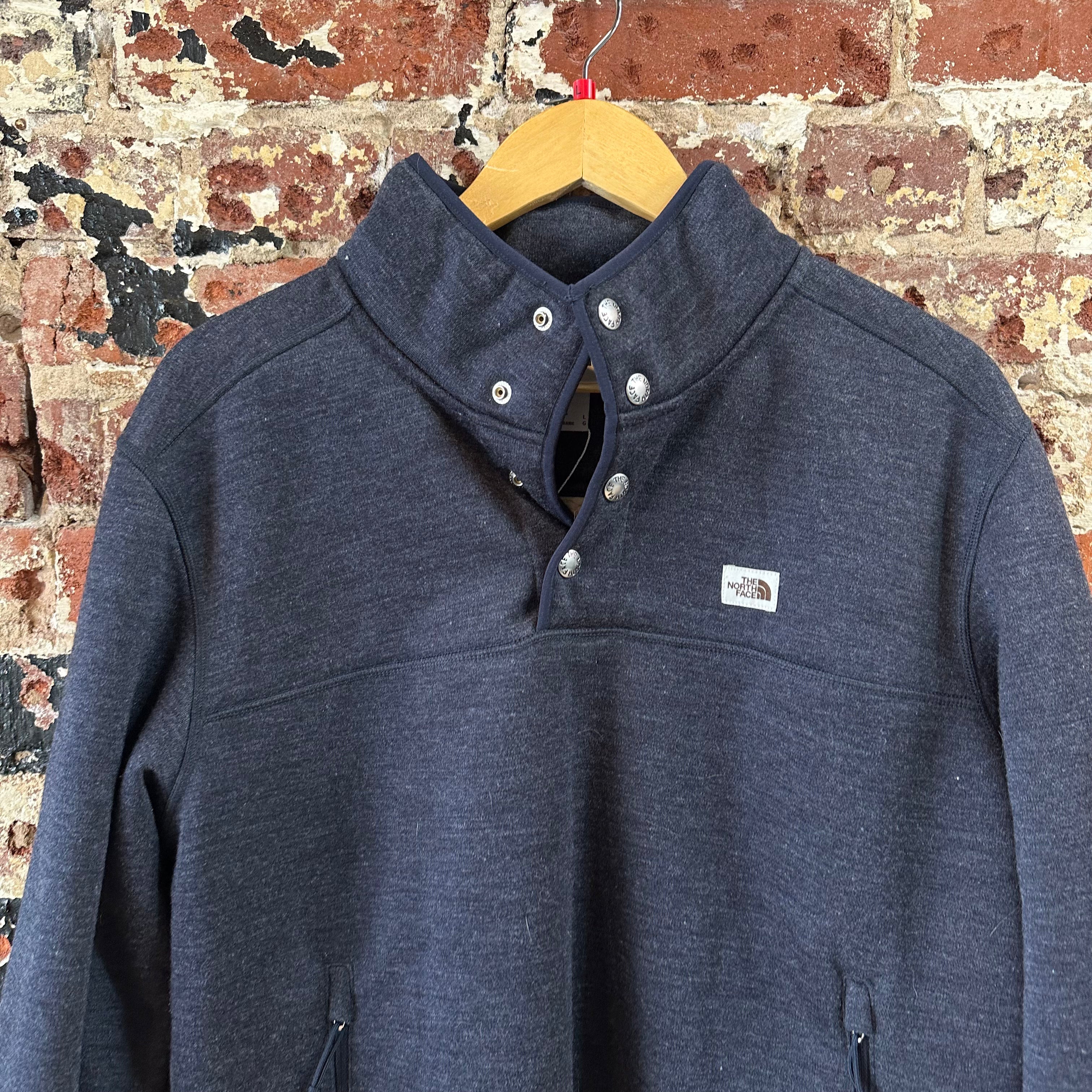 North Face Men's Large 1/4 Snap Blue
