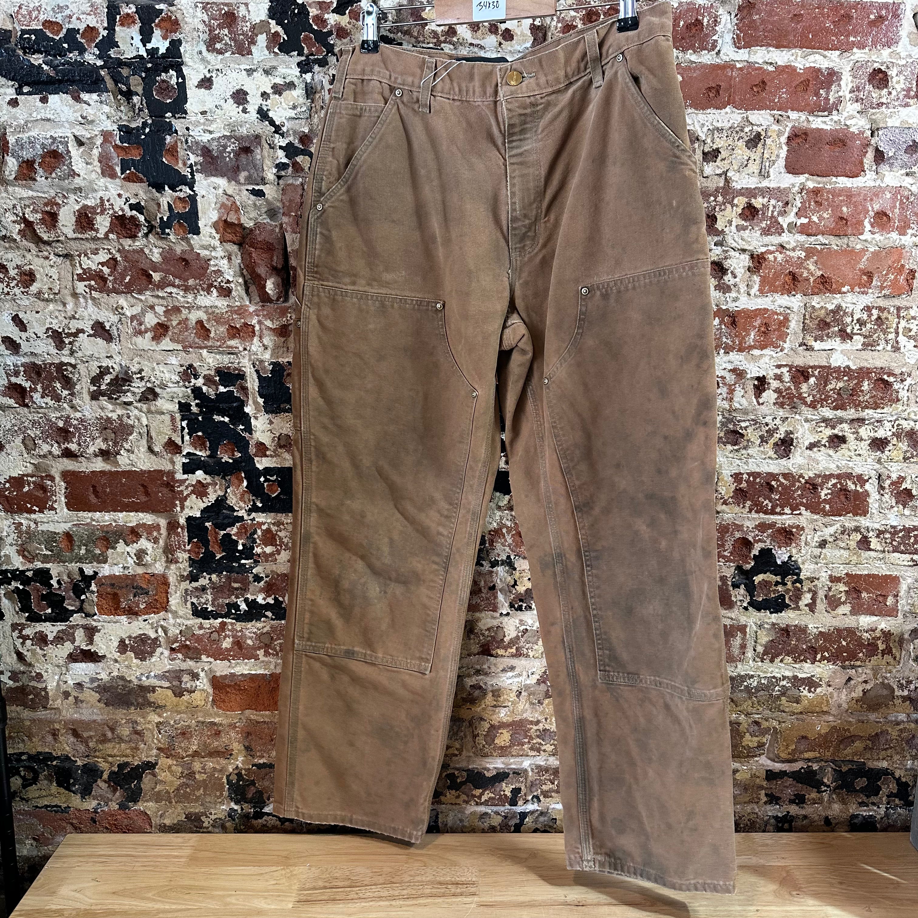 Carhartt B01 BRN Mens 34x30 Double Knee Pants