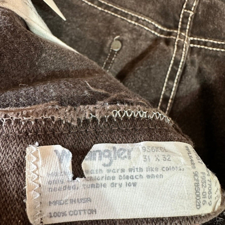 Vintage Wrangler Mens 31x32 Brown Jeans
