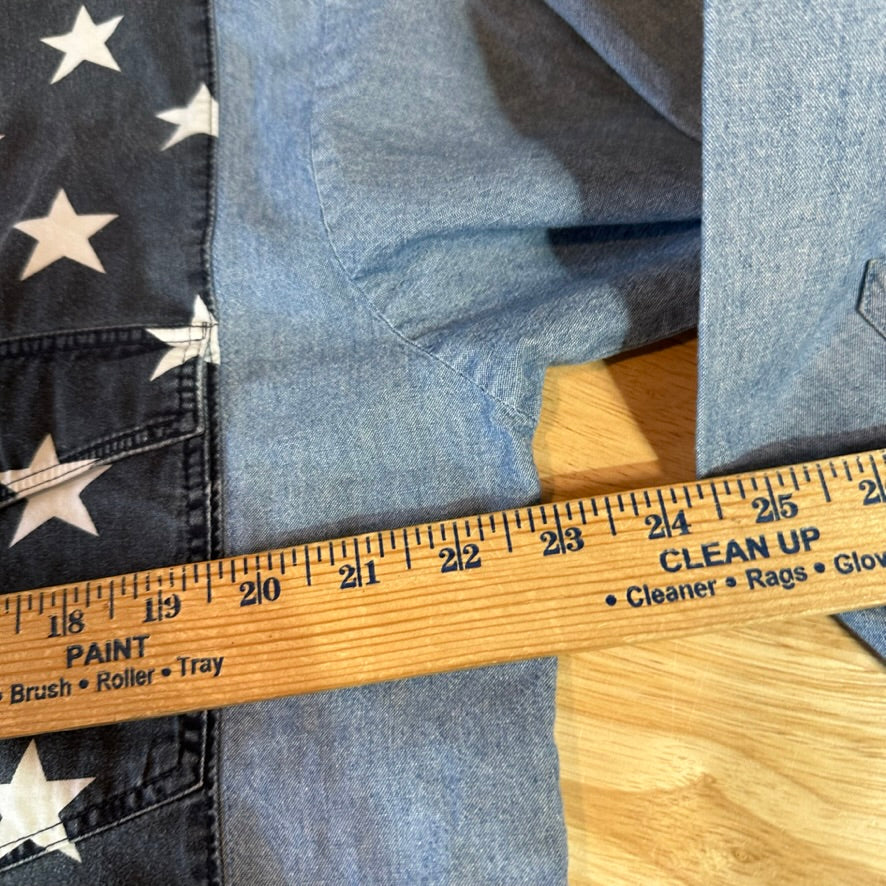 VTG Wrangler Mens Medium Western Flag Shirt